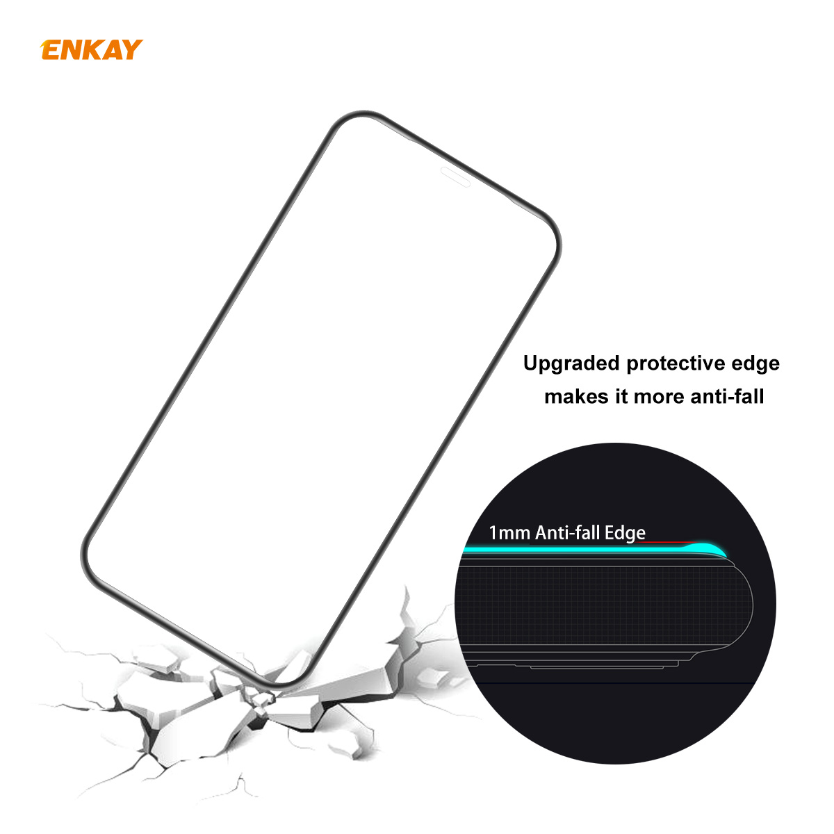 Enkay-for-iPhone-12-Mini-Front-Flim-9H-Anti-Explosion-Hot-Blending-Full-Glue-Full-Coverage-Tempered--1769785-5